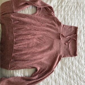 Anthropologie Dusty Rose Cowl Neck Sweater